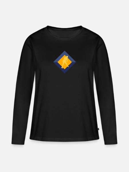 Discgolf Disc Disc - Frauen Premium Bio Langarmshirt - Schwarz