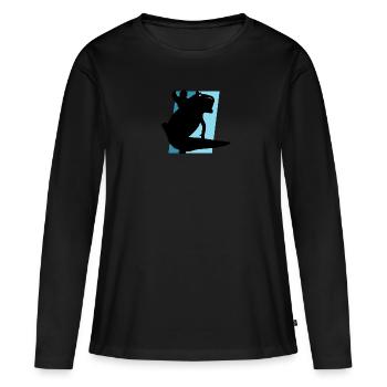 Animaux mignons Axolotls - T-shirt manches longues Premium bio Femme - noir - Devant - Julia (174cm)