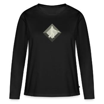 Cricket Werfen Cricket - Frauen Premium Bio Langarmshirt - Schwarz - Vorne - Julia (174cm)