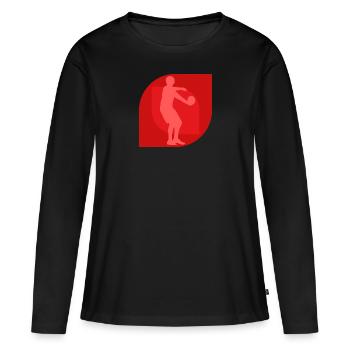 Équipe de Dodgeball Équipe de Dodgeball - T-shirt manches longues Premium bio Femme - noir - Devant - Julia (174cm)