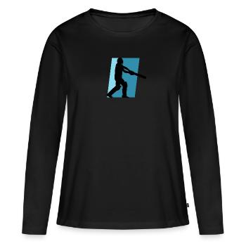Pichet Sports Joueur de cricket - T-shirt manches longues Premium bio Femme - noir - Devant - Julia (174cm)