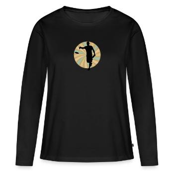 Sportart Disc - Frauen Premium Bio Langarmshirt - Schwarz - Vorne - Julia (174cm)