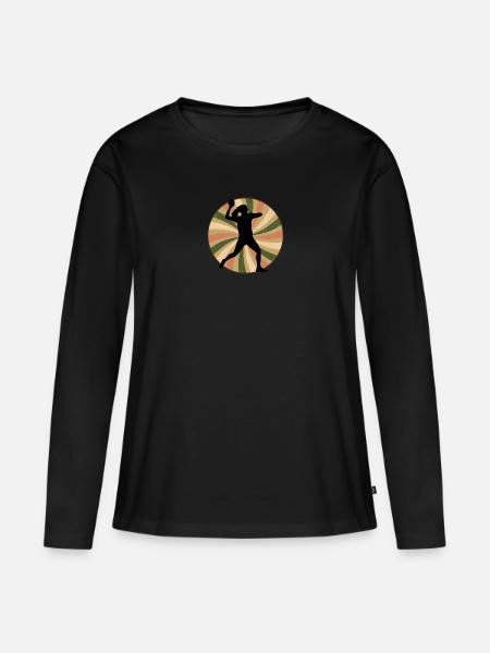 Mannschaft Dodgeballteam - Frauen Premium Bio Langarmshirt - Schwarz
