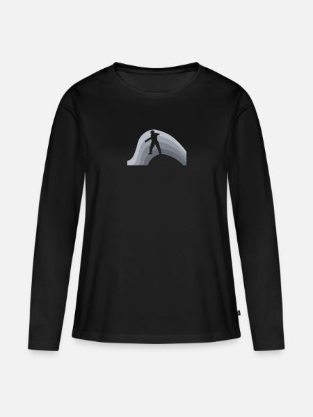 Pitcher Cricket Pitcher - Frauen Premium Bio Langarmshirt - Schwarz