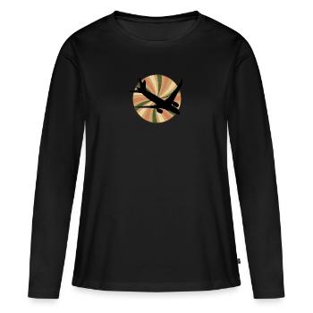 Luftfahrt Aerospace - Frauen Premium Bio Langarmshirt - Schwarz - Vorne - Julia (174cm)
