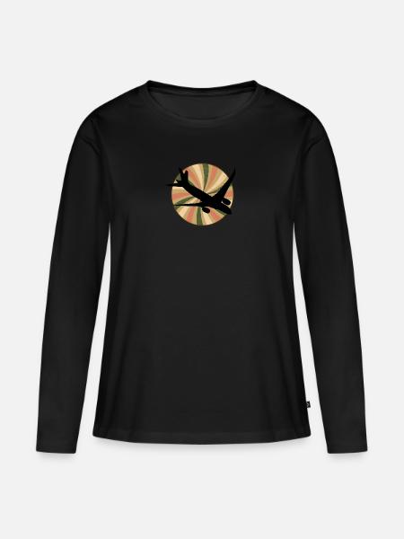 Luftfahrt Aerospace - Frauen Premium Bio Langarmshirt - Schwarz