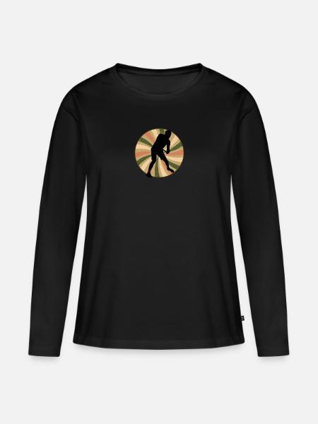 Discgolf - Frauen Premium Bio Langarmshirt - Schwarz