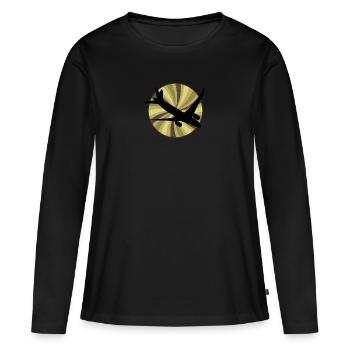 aviator aviation pilot - Women's Premium Organic Long Sleeve Shirt - black - Front - Julia (174cm)
