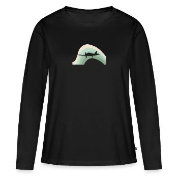 Aviation Flying Aviation - Women's Premium Organic Long Sleeve Shirt - black - Front - Julia (174cm)