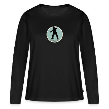 Cricket Pitcher - Frauen Premium Bio Langarmshirt - Schwarz - Vorne - Julia (174cm)