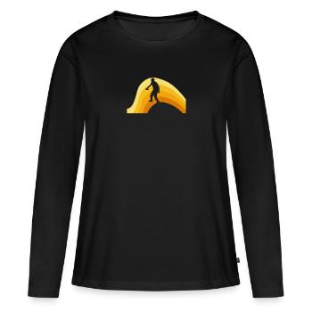 Frisbee Disc Golf Player Disc - Women's Premium Organic Long Sleeve Shirt - black - Front - Julia (174cm)