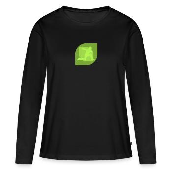 Cricket Cricket Pitcher - Frauen Premium Bio Langarmshirt - Schwarz - Vorne - Julia (174cm)