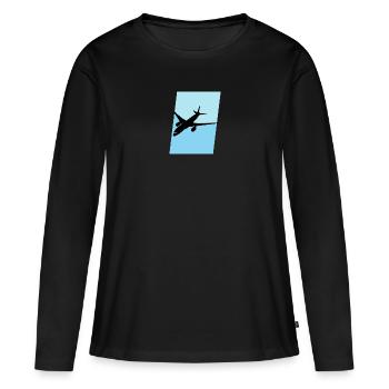 Aerospace Engineering Fliegen Aerospace - Frauen Premium Bio Langarmshirt - Schwarz - Vorne - Julia (174cm)