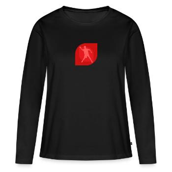Dodgeball Ballsport Dodgeball - Frauen Premium Bio Langarmshirt - Schwarz - Vorne - Julia (174cm)