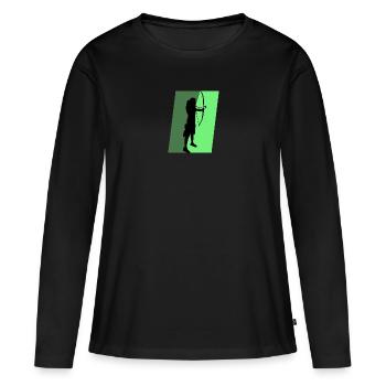 Arc Arc Longbow Tir à l’arc - T-shirt manches longues Premium bio Femme - noir - Devant - Julia (174cm)