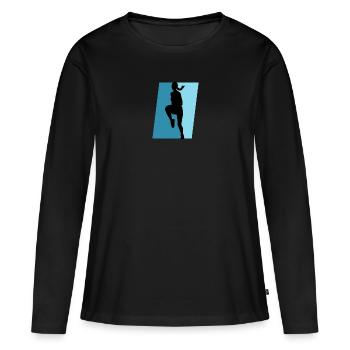 Aerobics Fitness Cardio - Frauen Premium Bio Langarmshirt - Schwarz - Vorne - Julia (174cm)