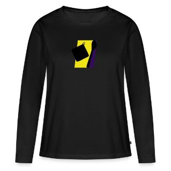 Boulangerie Boulangerie Boulangerie - T-shirt manches longues Premium bio Femme - noir - Devant - Julia (174cm)