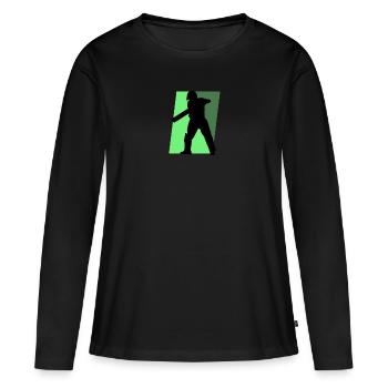 Cricket Pitcher Pitcher - Frauen Premium Bio Langarmshirt - Schwarz - Vorne - Julia (174cm)