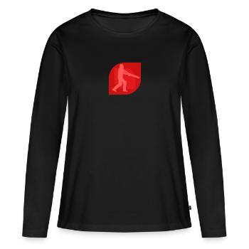Cricket Sports Joueurs de cricket - T-shirt manches longues Premium bio Femme - noir - Devant - Julia (174cm)