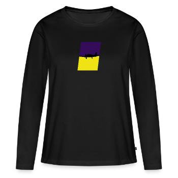 Aéronautique Aviation Avion - T-shirt manches longues Premium bio Femme - noir - Devant - Julia (174cm)