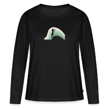 Bogenschütze Bogen - Frauen Premium Bio Langarmshirt - Schwarz - Vorne - Julia (174cm)