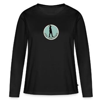 Sportart Axtwerfen - Frauen Premium Bio Langarmshirt - Schwarz - Vorne - Julia (174cm)