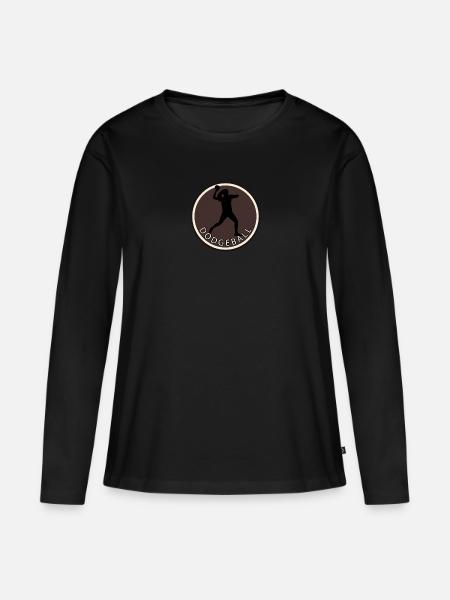 Dodgeballspieler Mannschaft - Frauen Premium Bio Langarmshirt - Schwarz