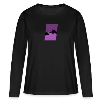 Vache de ranch de l’agriculture - T-shirt manches longues Premium bio Femme - noir - Devant - Julia (174cm)
