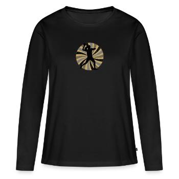 Mannschaft Dodgeball - Frauen Premium Bio Langarmshirt - Schwarz - Vorne - Julia (174cm)