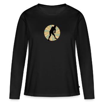Disc Golfer Frisbee Frisbee - T-shirt manches longues Premium bio Femme - noir - Devant - Julia (174cm)