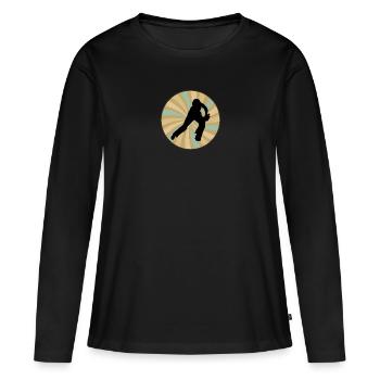 Cricketers Cricket Cricket Team - Women's Premium Organic Long Sleeve Shirt - black - Front - Julia (174cm)