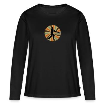 Pitcher Cricketteam Cricketmannschaft - Frauen Premium Bio Langarmshirt - Schwarz - Vorne - Julia (174cm)
