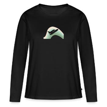 Aviation Flyer Vol - T-shirt manches longues Premium bio Femme - noir - Devant - Julia (174cm)