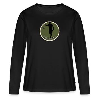 Frisbee Discgolfspieler Frisbee - Frauen Premium Bio Langarmshirt - Schwarz - Vorne - Julia (174cm)