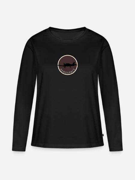 Luftfahrt Fliegen - Frauen Premium Bio Langarmshirt - Schwarz