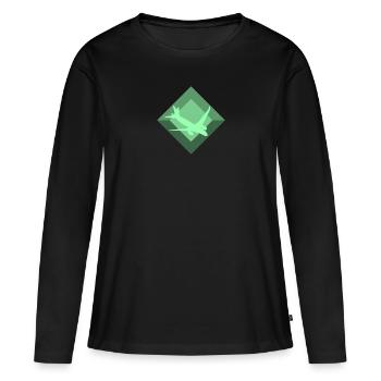 Aerospace Luftfahrt Aerospace Engineering - Frauen Premium Bio Langarmshirt - Schwarz - Vorne - Julia (174cm)