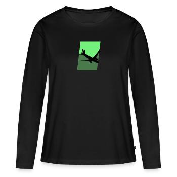 Aerospace Flieger Aerospace Engineering - Frauen Premium Bio Langarmshirt - Schwarz - Vorne - Julia (174cm)