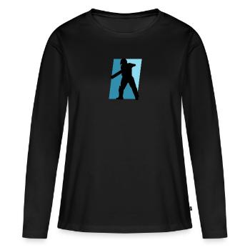Pitcher Cricket Cricketmannschaft - Frauen Premium Bio Langarmshirt - Schwarz - Vorne - Julia (174cm)