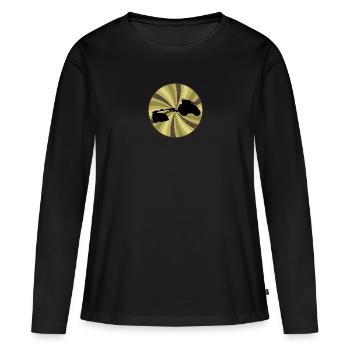 Cour de récolte - T-shirt manches longues Premium bio Femme - noir - Devant - Julia (174cm)