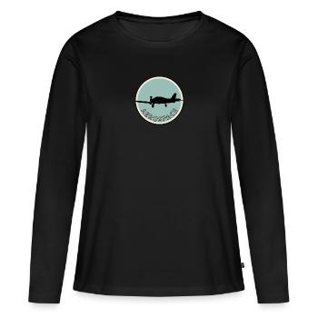 Aviation Flying Pilot - Women's Premium Organic Long Sleeve Shirt - black - Front - Julia (174cm)