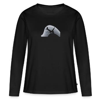 Luftfahrt Flieger - Frauen Premium Bio Langarmshirt - Schwarz - Vorne - Julia (174cm)