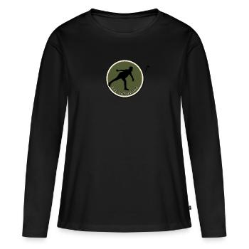 Lancer de hache Double hache Lancer de hache - T-shirt manches longues Premium bio Femme - noir - Devant - Julia (174cm)