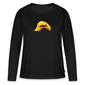 Avion Flyer - T-shirt manches longues Premium bio Femme - noir - Devant - Julia (174cm)