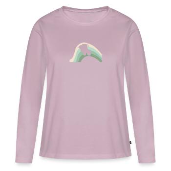 Hof Ernte - Frauen Premium Bio Langarmshirt - Altrosa - Vorne - Julia (174cm)