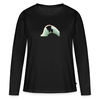 Récolte à la ferme - T-shirt manches longues Premium bio Femme - noir - Devant - Julia (174cm)