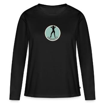 Cardio Aerobic Exercise - Women's Premium Organic Long Sleeve Shirt - black - Front - Julia (174cm)