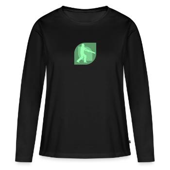 Cricket Pitcher Sport - Frauen Premium Bio Langarmshirt - Schwarz - Vorne - Julia (174cm)