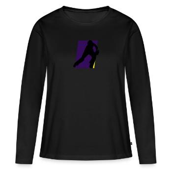 Lanceur Sport Cricket - T-shirt manches longues Premium bio Femme - noir - Devant - Julia (174cm)