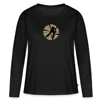 Cricketteam Pitcher - Frauen Premium Bio Langarmshirt - Schwarz - Vorne - Julia (174cm)