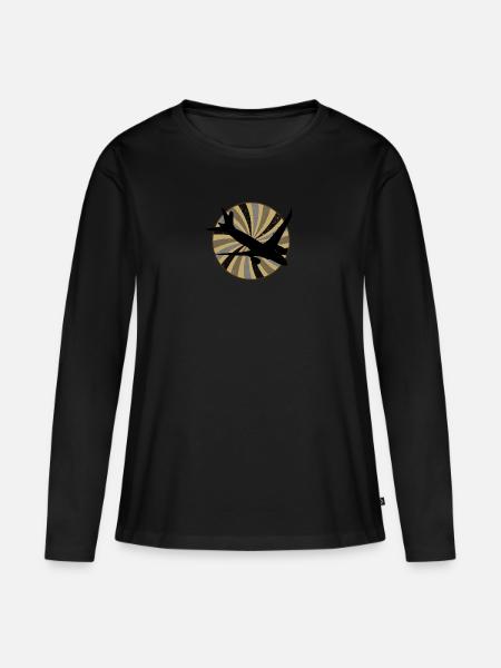 Luftfahrt Flieger Flieger - Frauen Premium Bio Langarmshirt - Schwarz